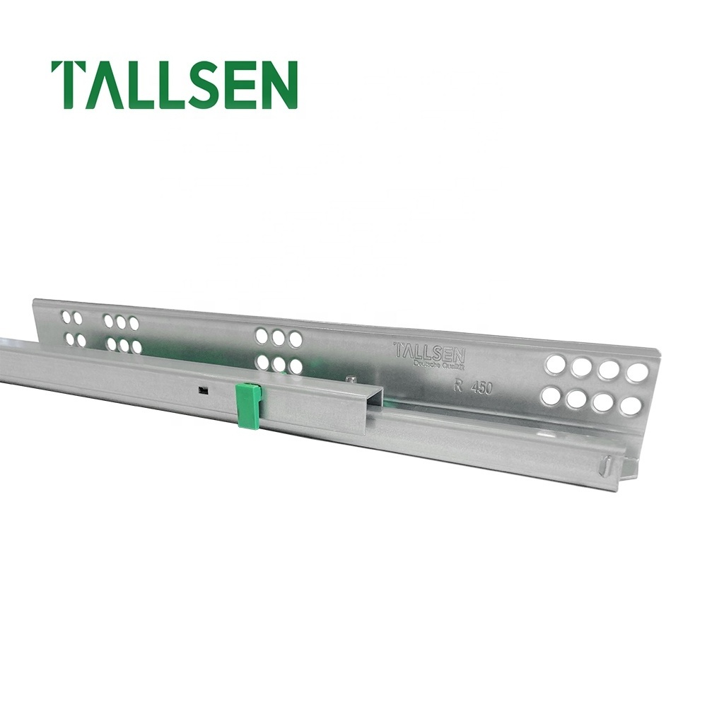 TALLSEN under mount heavy duty concealed telescopic slide 2 fold undermount drawer slides soft close