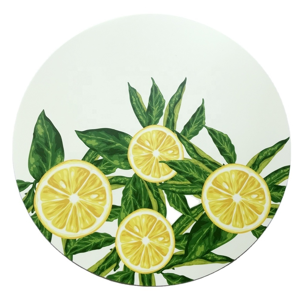 Lemon Art Customized round PP Plastic Table Mat Washable Polypropylene Placemat in Clear Color for Home Use Bulk Packing