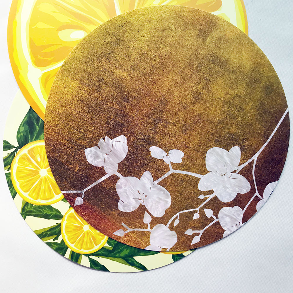 Lemon Art Customized round PP Plastic Table Mat Washable Polypropylene Placemat in Clear Color for Home Use Bulk Packing