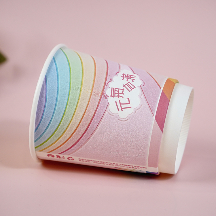 Hot Sale Disposable 22 Oz Jolly Pink 3D Coffee Paper Cup