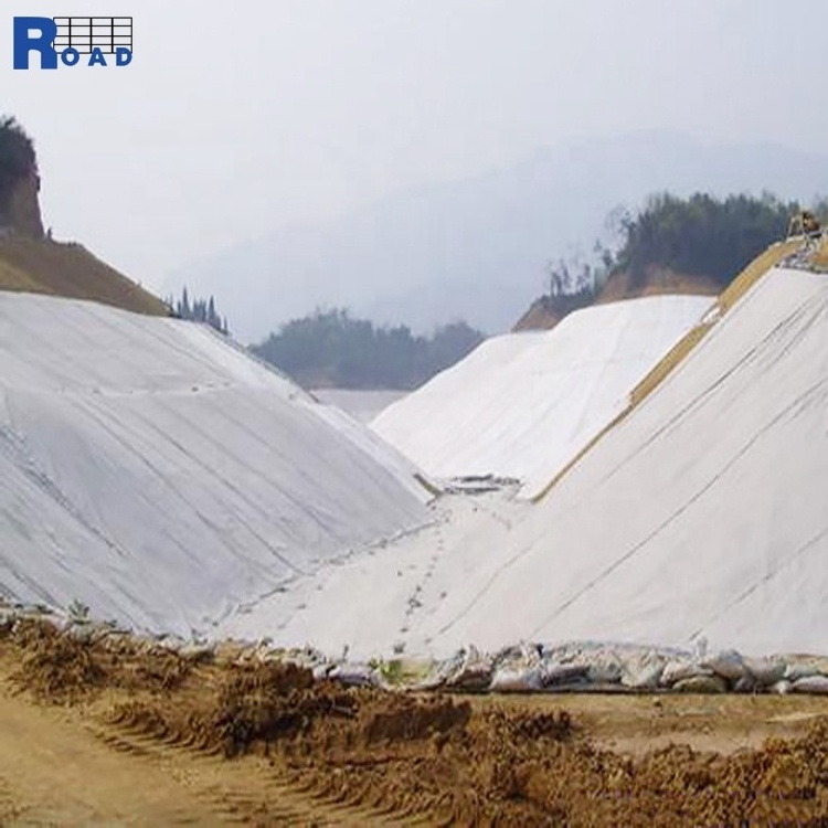 high strength 150 200g low price  staple fiber geotextile fabric  membrane sheet  for landfill construction retaining wall