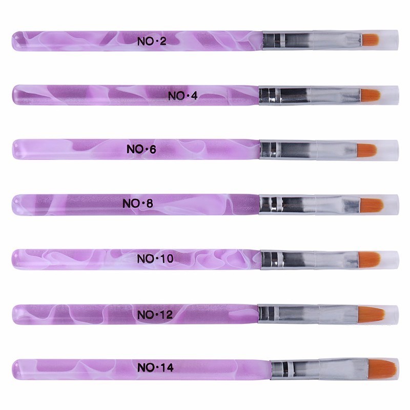 NAB036 7pcs set acrylic nail brush  for nail art 3D polish PEN gel  painting drawing brushes set