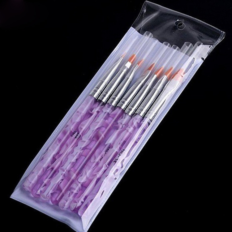 NAB036 7pcs set acrylic nail brush  for nail art 3D polish PEN gel  painting drawing brushes set