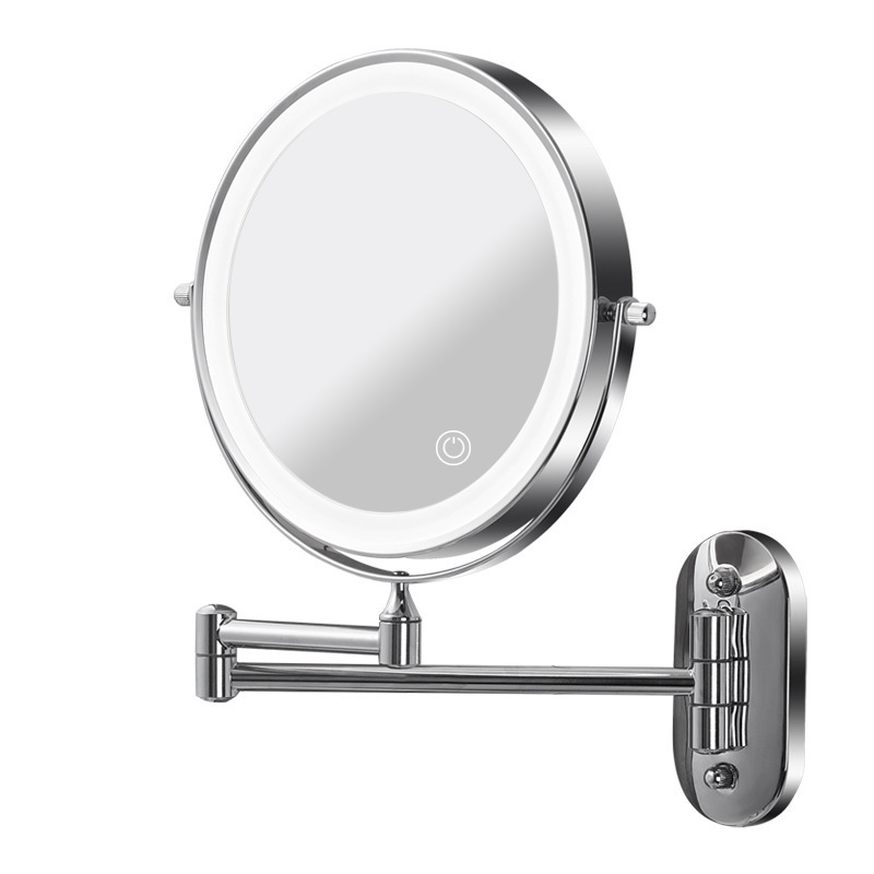 20X/15X/10X/7X/5X Magnifying Mirror and Led and Suction Cup Ring Light with Mirror Selfie Ring Light with Mirror Silver Square