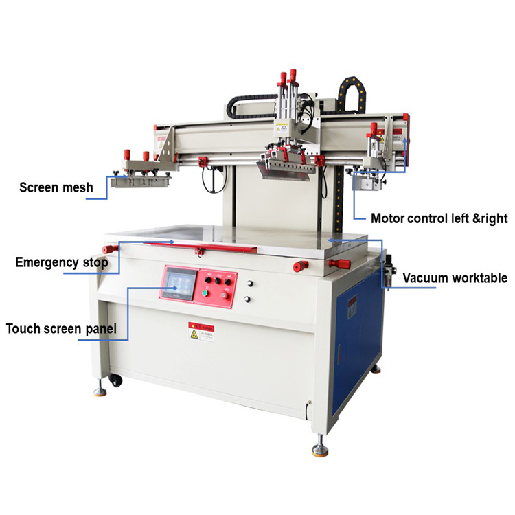 Semi auto bag washing panel plastic flat vacuum silk print screen printing machine