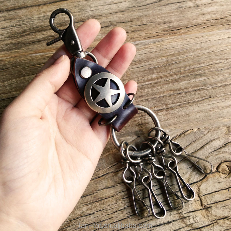 Genuine Leather Strap Key Chain Ring