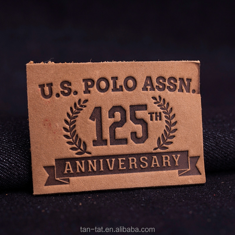 Custom Embossed Cow Leather Label Patch for Hats