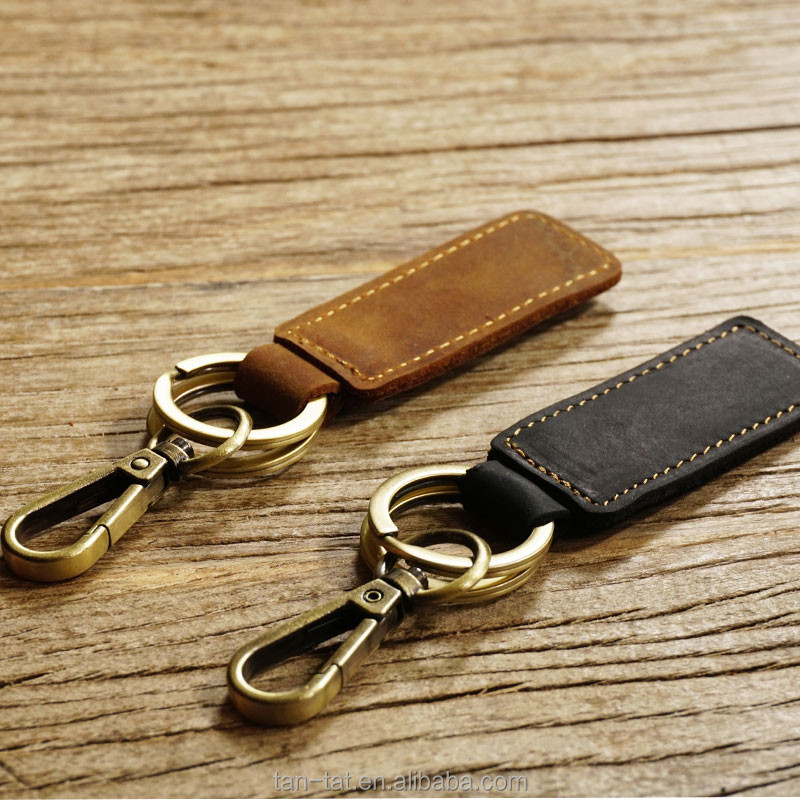 Genuine Leather Strap Key Chain Ring