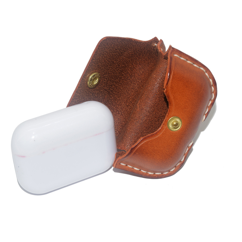 Dropship Wholesale Luxury Cowhide Leather Airpods 3 Case Leather Holder for Airpods Pro