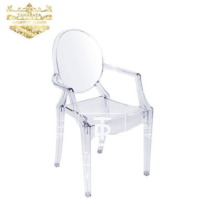 Wedding Party Events Colorful Acrylic Kid Ghost Chairs With Arm