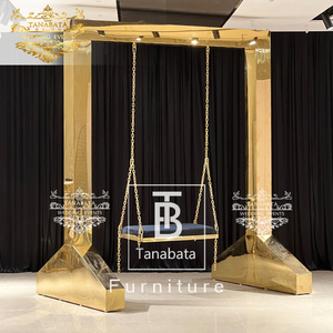 Wedding Party Heavy Gold Stainless Steel Hanging Swing Chair Luxurious