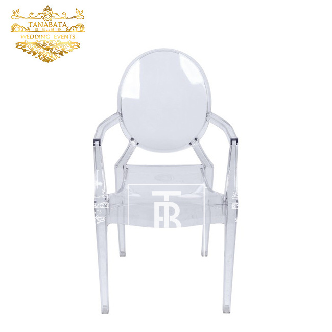 Wedding Party Events Colorful Acrylic Kid Ghost Chairs With Arm