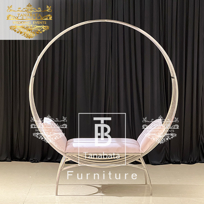 Gold metal frame brid cage wedding high back chairs for living room