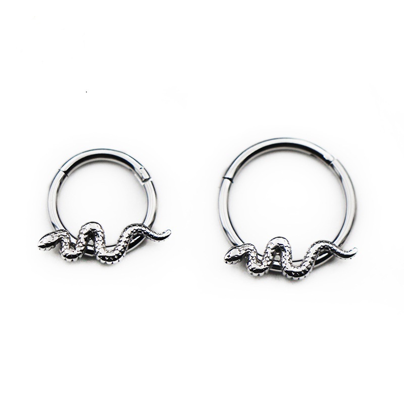 316L Surgical Steel 16 Gauge Snake Hinged Segment Ring Septum Clicker Nose Ring Piercing Jewelry