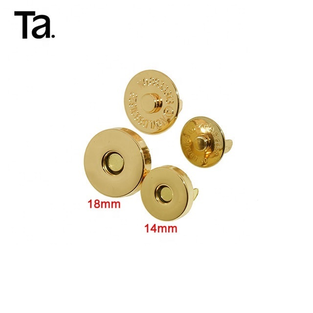 TANAI 14mm metal regular magnet button purse Round Strong Magnet Snap Metal Magnetic Button For Clothing