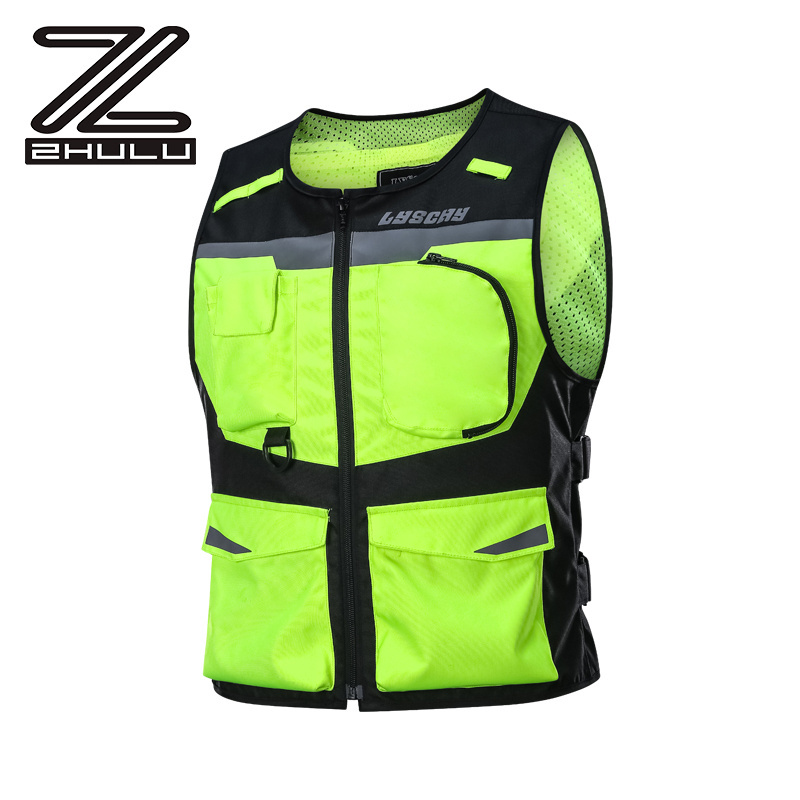 Wholesale Top Quality Fluorescent yellow Custom mesh motorcycle safety vest