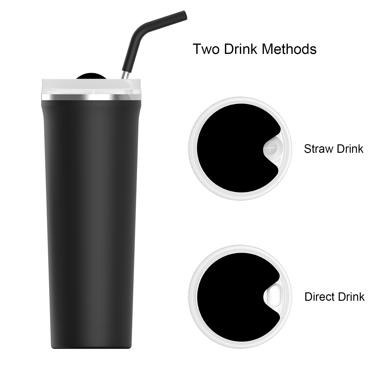 Custom 16oz 24oz BPA Free Reusable Tumbler Cups Vacuum Insulated Double Wall 304 Stainless Steel Tumbler with Straw