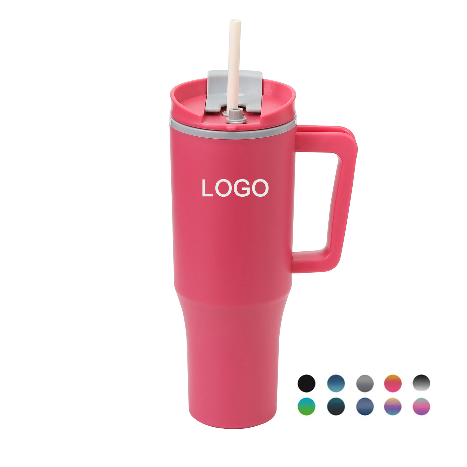 40oz Plastic Tumbler with Handle BPA Free Double Wall Insulated 40 oz Outdoor Coffee Travel Mug