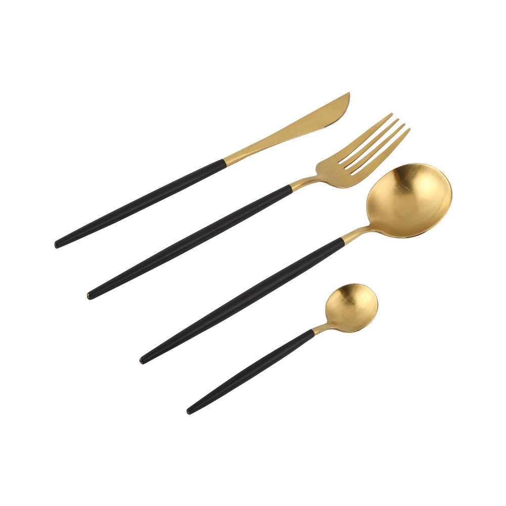 wholesale high-grade Portugal gold metal knife and fork spoon 304 stainless steel cutlery  set