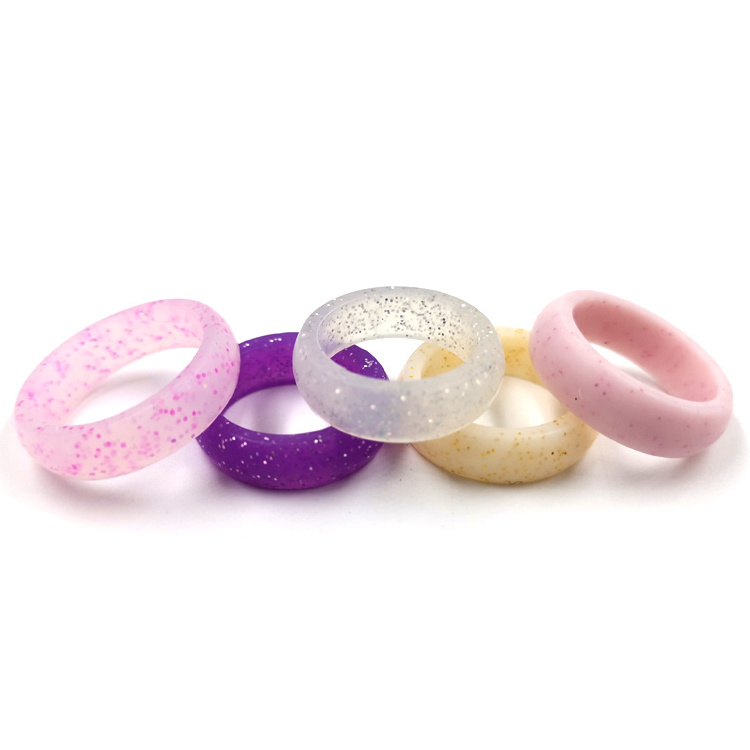 Custom silicone rubber finger ring band adjustable wedding rings for women