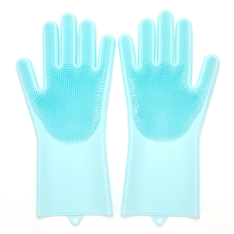 Silicone Latex Magic Household Scrubbing Sponge Dishwasher Glove for Kitchen Customized Logo Medium Dish Washing 50 Pairs Freely