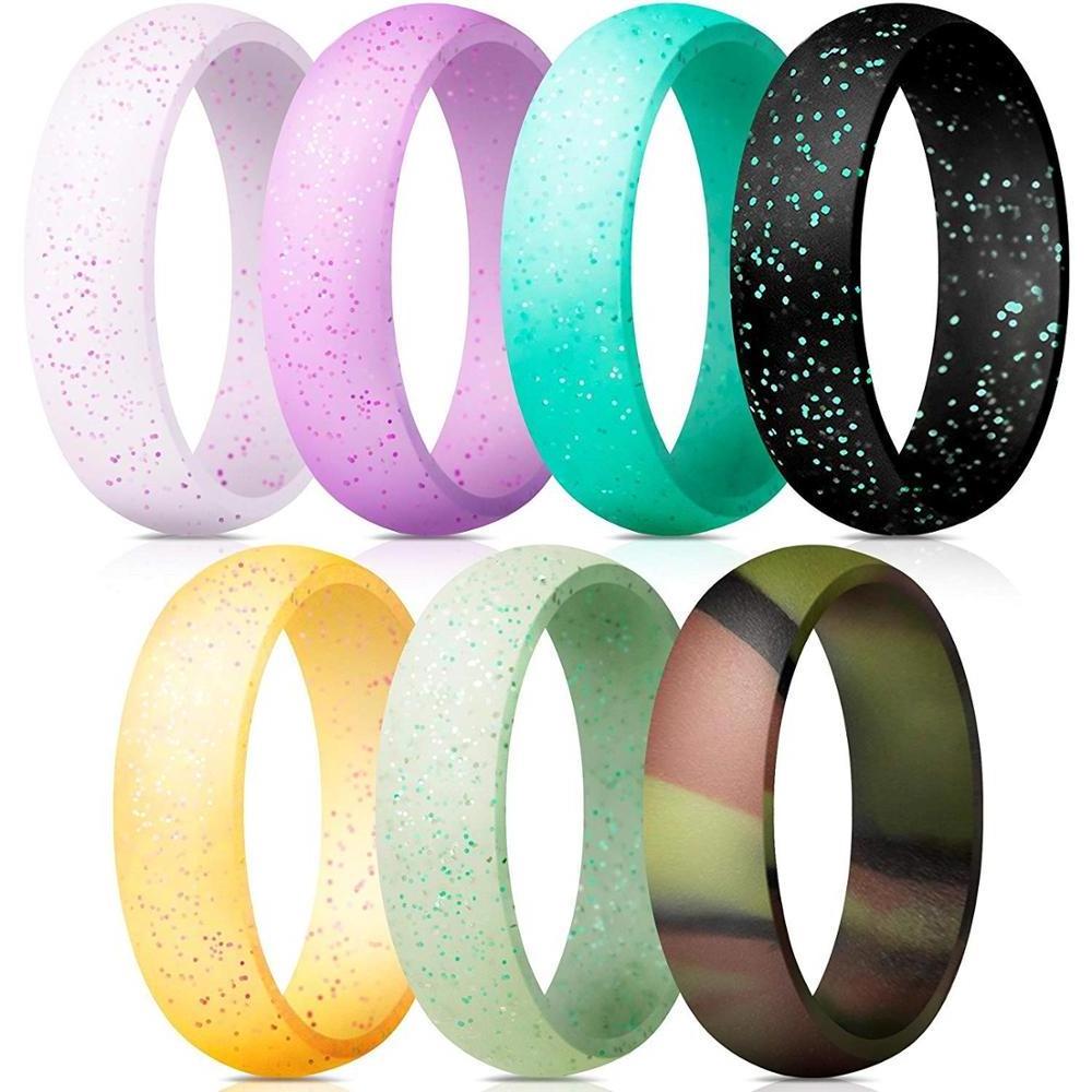 Custom silicone rubber finger ring band adjustable wedding rings for women