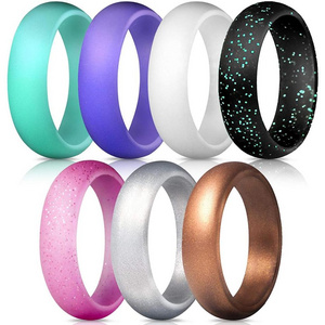 Custom silicone rubber finger ring band adjustable wedding rings for women