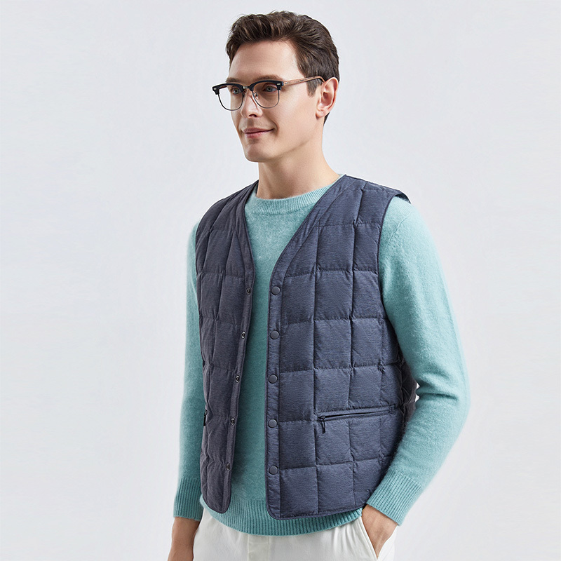 [TANBOER-TA210005]custom man's winter ultra light warm duck down vest