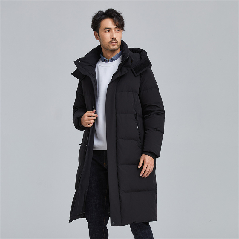 OEM men custom bubble coat long goose down jacket men winter jacket