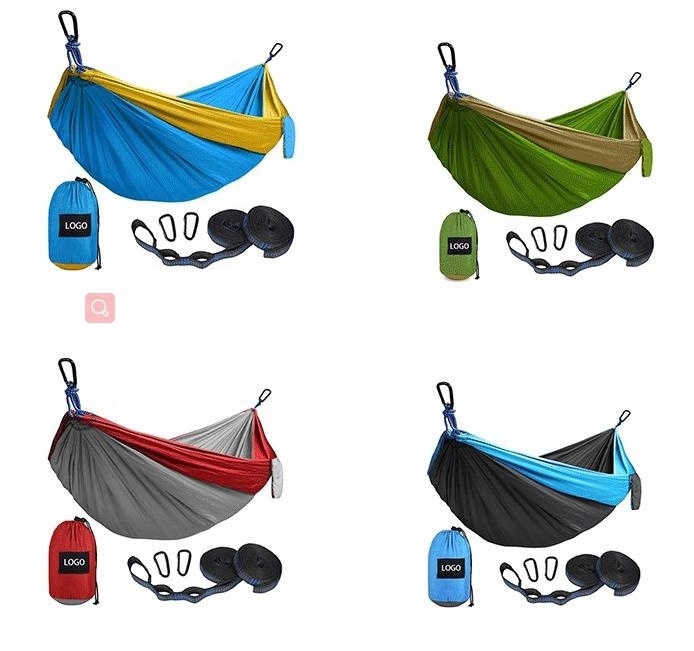 Hot Selling Summer Single & Double Parachute Hammocks Portable Folding Beach Hammock with Carrying Bag