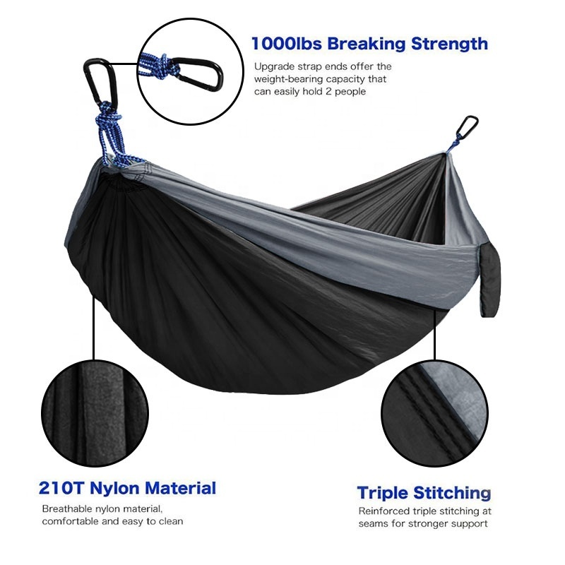 Hot Selling Summer Single & Double Parachute Hammocks Portable Folding Beach Hammock with Carrying Bag