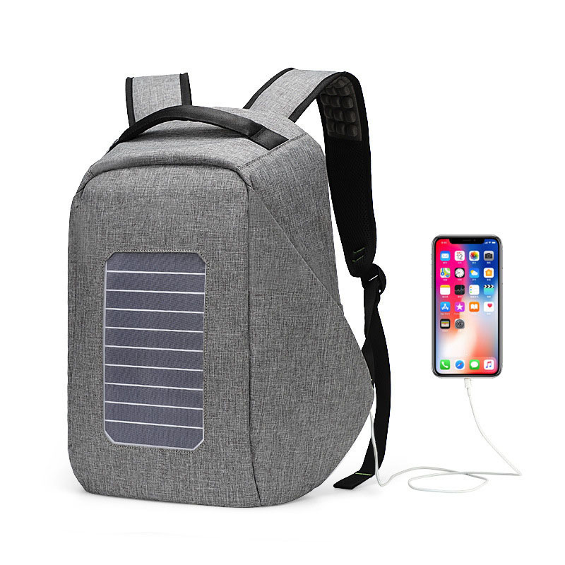 Wholesale Men's Anti-theft Backpack Solar Backpack With USB Charger