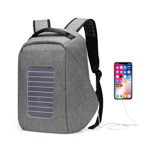 Wholesale Men's Anti-theft Backpack Solar Backpack With USB Charger