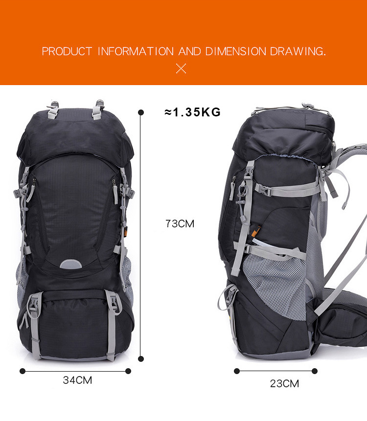 Hot sell high quality backpack mountain backpack outdoor adventure travelling waterproof hiking backpack custom logo