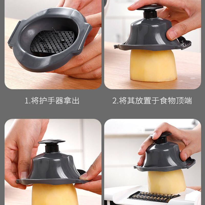 9-in-1 kitchen vegetable cutting and draining multifunctional stainless steel vegetable cutting artifact