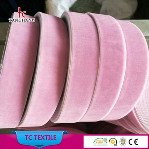 original factory stock wholesale colorful 100% nylon single side and double sided stretch velvet ribbon TCVT06-50