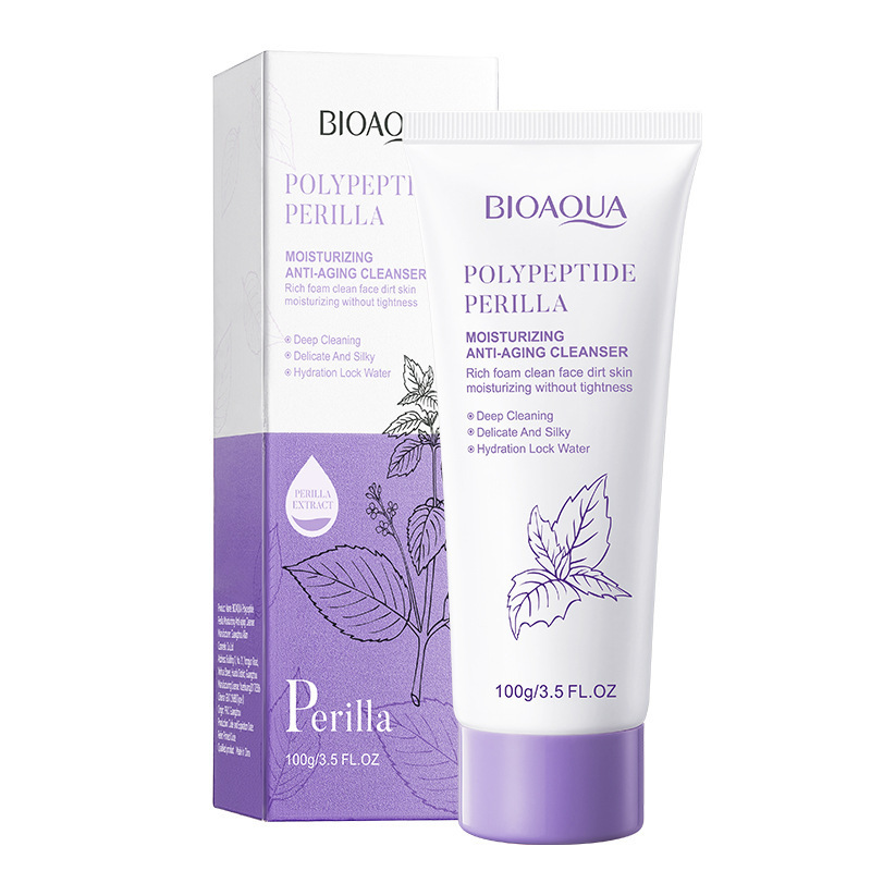 BIOAOUA Polypeptide Perilla Anti-Wrinkle Cleanser Deep Cleansing Moisturizing Foaming Cleanser