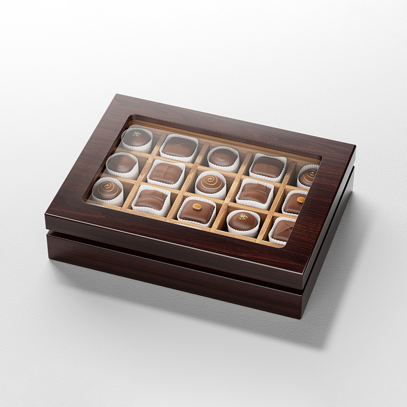 Luxury chocolate boxes custom packaging bonbon wooden packaging box Islam Ramadan chocolate dates forDubai Arab