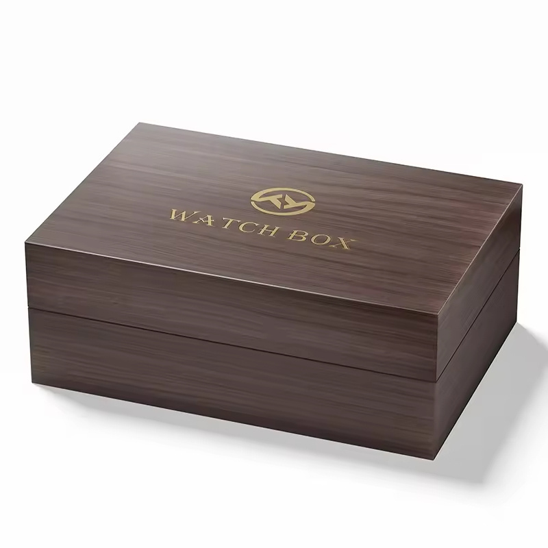 Multiple Watch Box Two Slots Double Watch Box Custom Logo Velvet Interior Wooden Packaging Watch Case