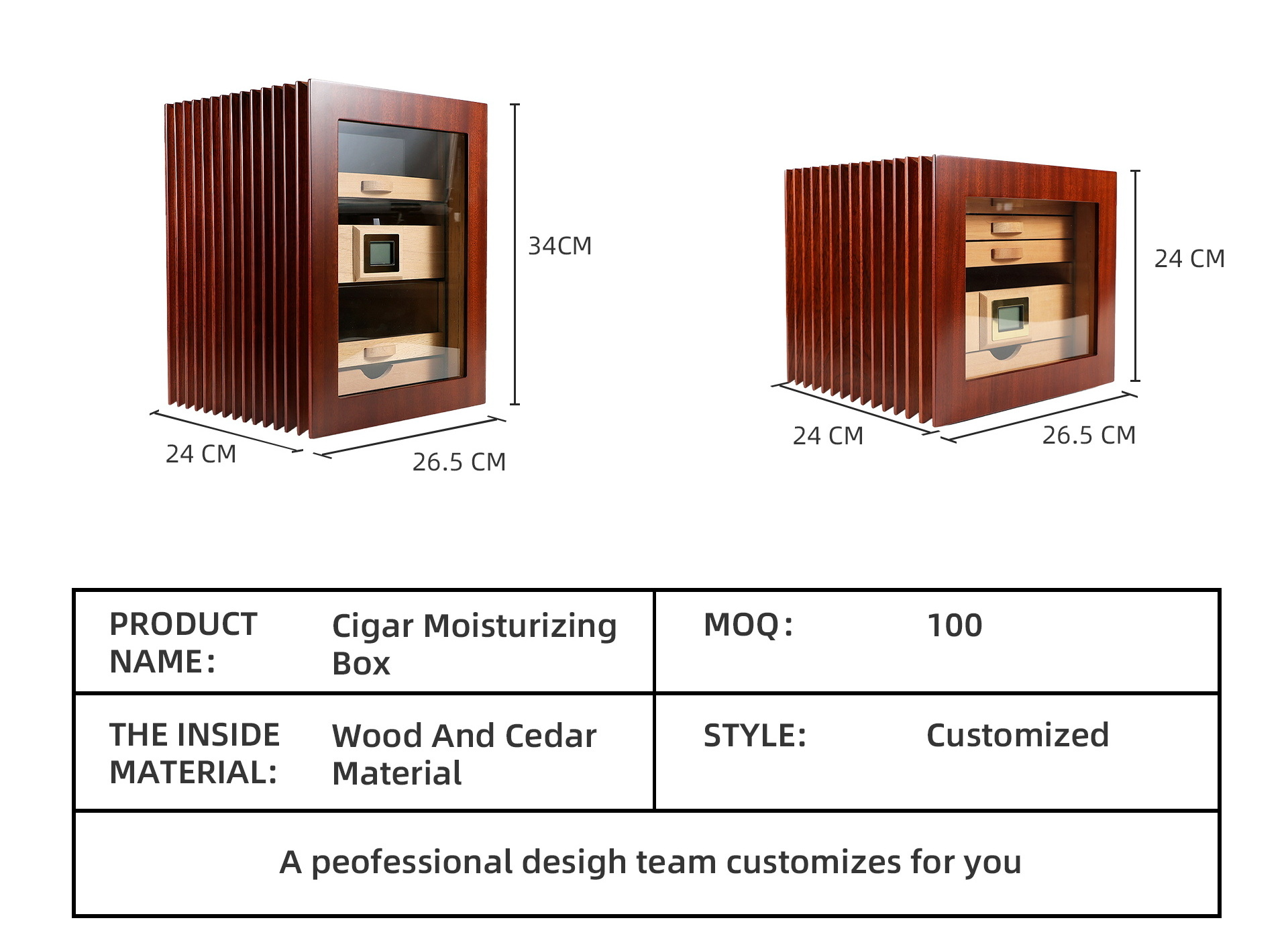 Electronic Cigar Humidor have good shelves made by pure cedar wood and keep constant humidity control for cigar