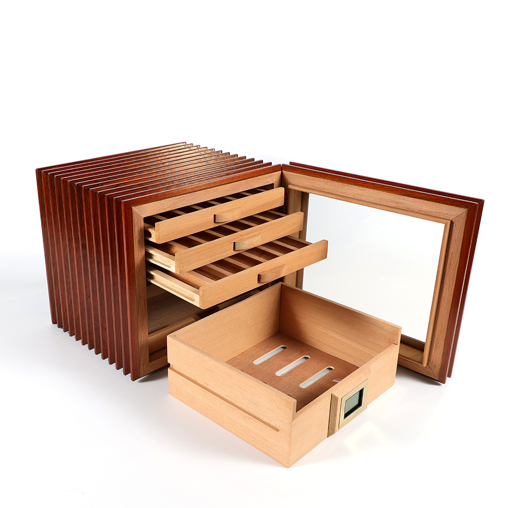 Electronic Cigar Humidor have good shelves made by pure cedar wood and keep constant humidity control for cigar