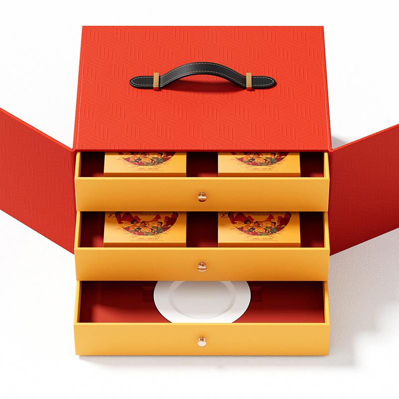 Luxury mooncake drawer custom box cake moon paper box gift cardboard package box