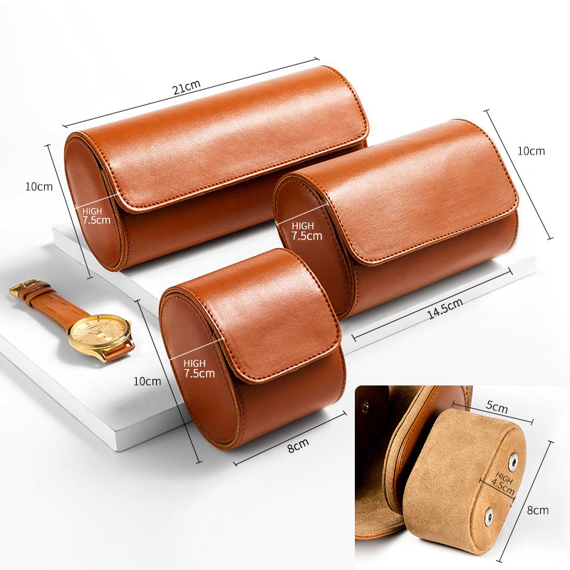 2024 new style Portable Watch Roll Case 1 2 3 slot Storage Bag For Travel watch travel case watch luxury roll