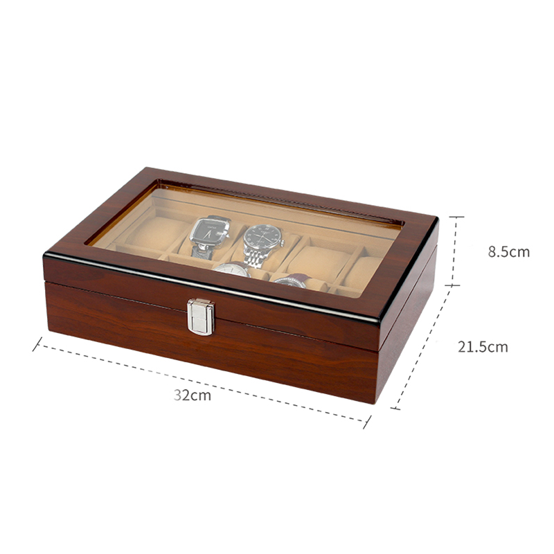 Factory Sell Storage Watch Box & Case Luxury Leather 24 Grid Watch Storage Display Organizer Watch Box Wood