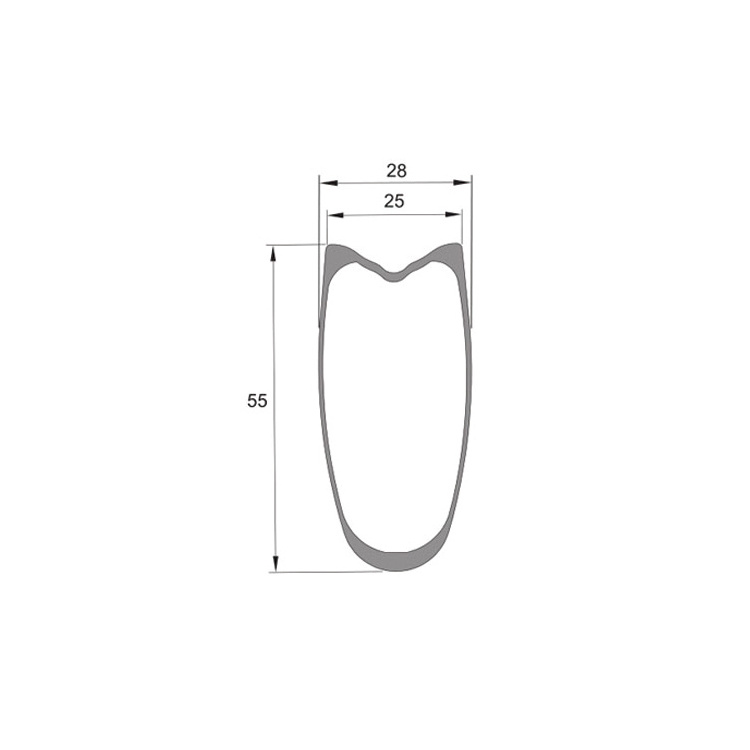 China OEM Cheap Carbon Roadbike Rims Light Weight 700c 55mm Tubular Road Carbon Fibre Bike Rim