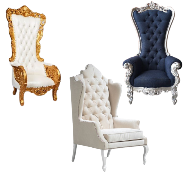 Modern Design Luxury Throne Chairs For Weddings and Events High Back Queen Throne Chairs Direct Factory