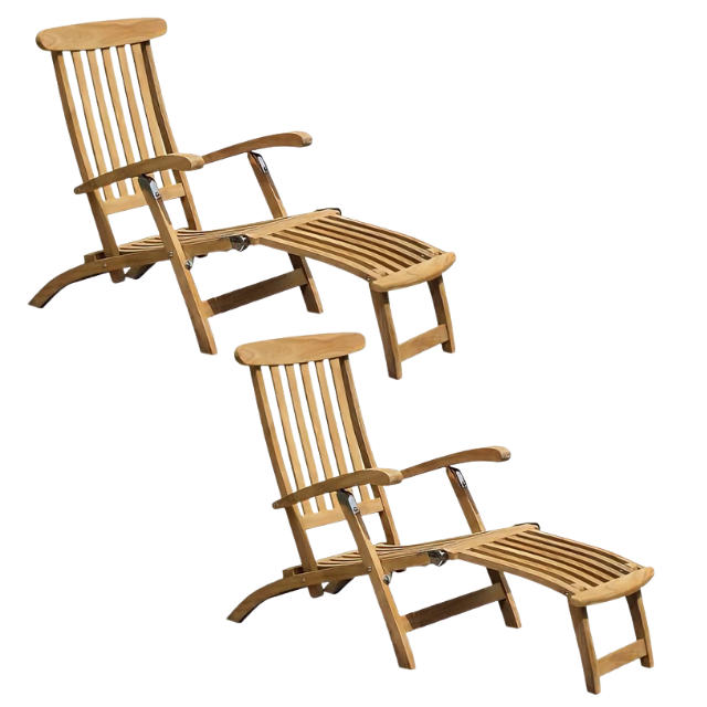 Teak Solid Wood Folding Chair Sun Bed For Outdoor Garden and Beach Natural Sun Loungers High Quality Product