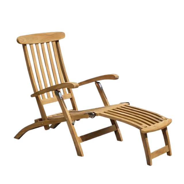 Teak Solid Wood Folding Chair Sun Bed For Outdoor Garden and Beach Natural Sun Loungers High Quality Product