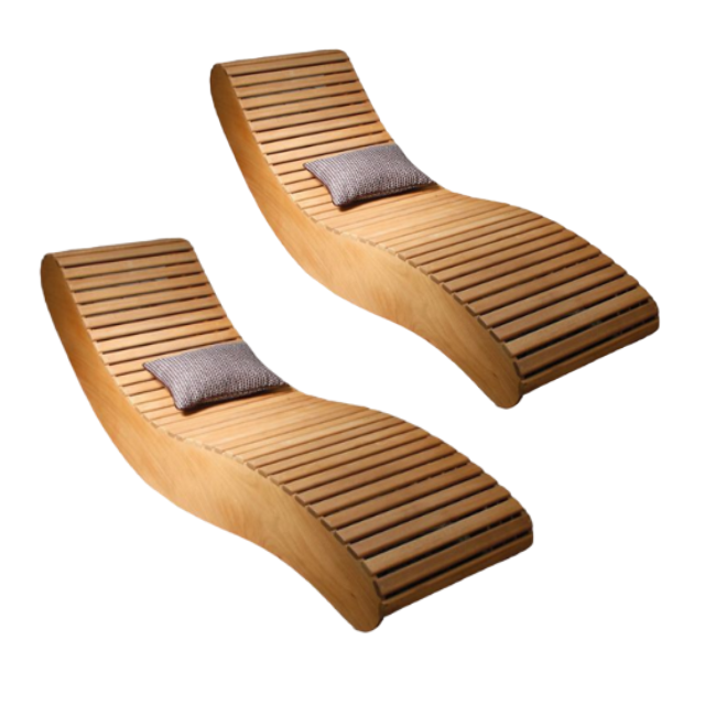 Outdoor and Garden Furniture Solid Teak Wood Sun Lounger Wooden Sunbed Modern Design Direct Factory