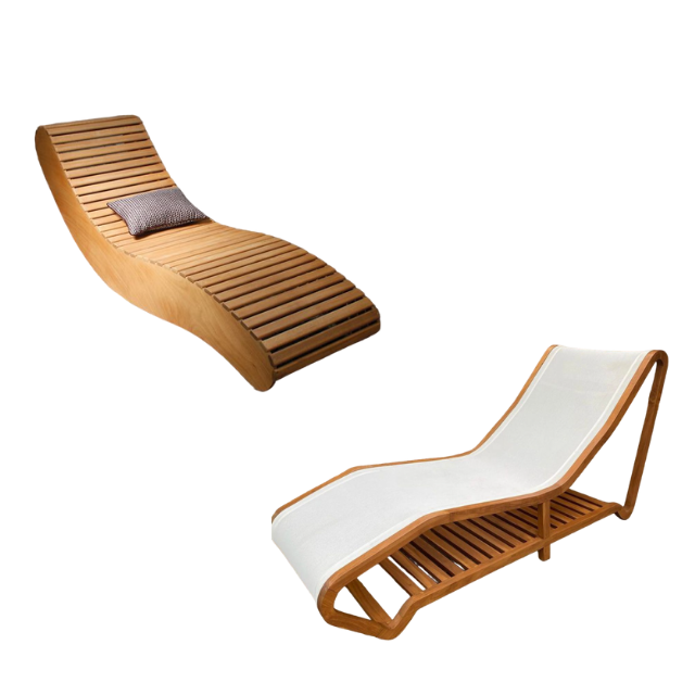 Beach Hotel Poolside Patio Daybed Outdoor Furniture Rattan Aluminium or wood Chaise Lounger Product Chair